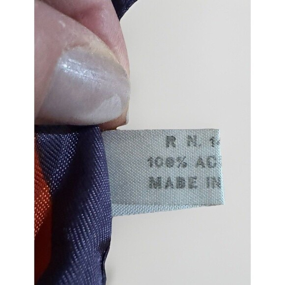 Vintage Head Neck Scarf JS Germain Red White Blue Geometric Retro Made In Italy - Picture 3 of 9